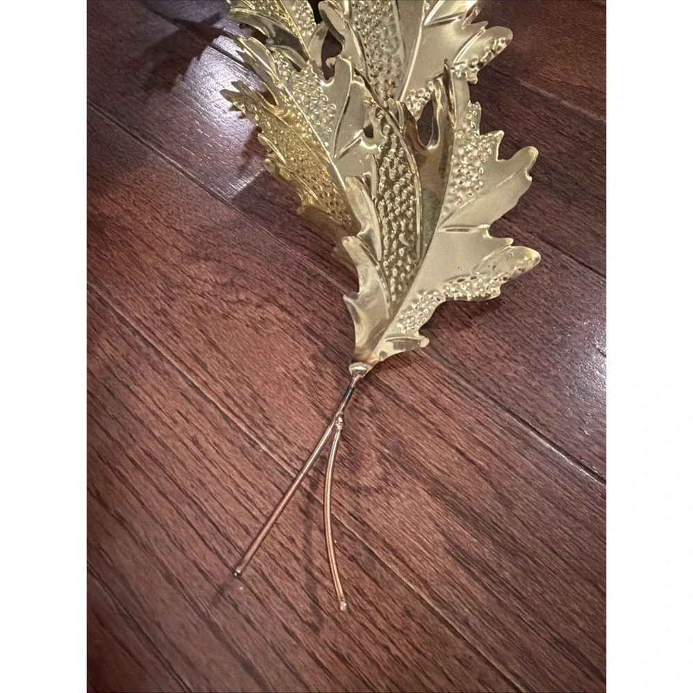 Vintage Brass HOMCO Home Interior Leaf Leaves Swag Wall Decor Hanging Set Of 2